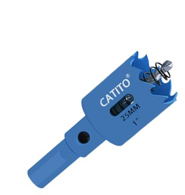 CATITO 25mm Bi-Metall Lochsäge Bohrbohr, Lochsäge für Einbauleuchten, Zoll Lochschneider für LED Einbaubeleuchtung, ideal für Kunststoff, Holz, Sperrholz (25mm)