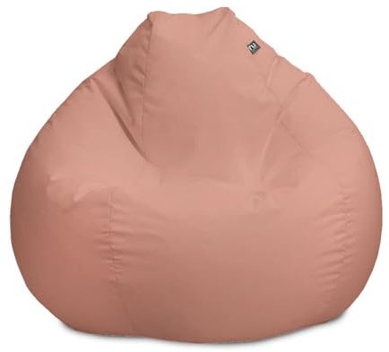 rucomfy Water Resistant Classic Adult Slouchbag Beanbag Chair - Dusky Pink | Huge Indoor/Outdoor Pre-Filled Armchair Seat - Home and Garden Seating - UV Resistant - Machine Washable Cover - 80x110cm