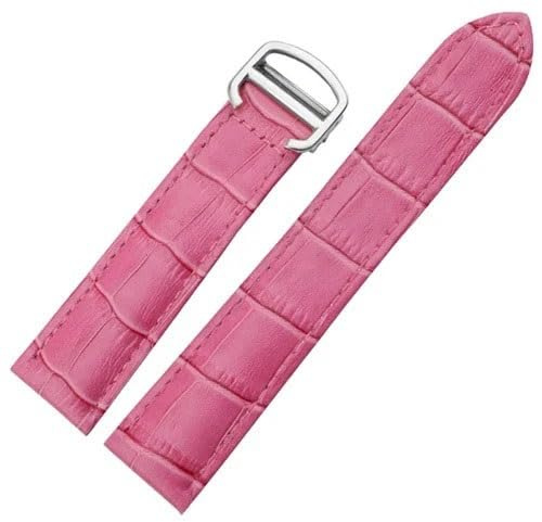 dongriuk Lederarmband Für Cartier Tank Solo Fashion Armband(Rose red-silver,20mm)
