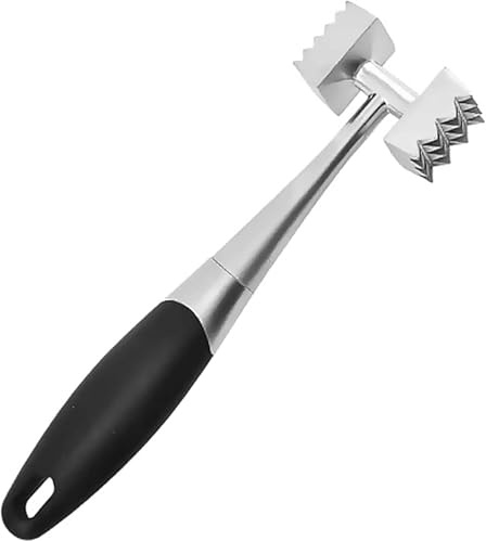 Two-Sided Meat Tenderiser Hammer, Heavy Duty Metal Meat Mallet with Ergonomic Non-Slip Handle, Durable Easy Clean Kitchen Meat Pounder, (1 Pcs)