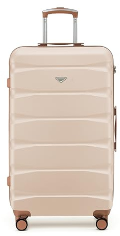 Flight Knight Large Trunk Check in Suitcase 131 L Capacity Interior Extra Large 80 x 46.5 x 38 cm - Hard Shell Checked Luggage for Long-Haul Travel, Spinner Wheels and TSA Lock - Airlines Approved