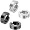 JewelryWe Schmuck 4x Creolen Edelstahl ohne Loch Fake Ohrstecker Ohrclips Klappcreolen Huggie 4mm, Silber Schwarz