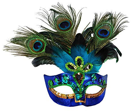 W WIDMANN MILANO Party Fashion 07787 - Pfauenmaske, Accessoire, Maske, Augenmaske, Maskenball, Karneval, Mottoparty