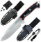 JEO-TEC Nº39: Couteau de Survie Full Tang pour Bushcraft Camping Randonnée Chasse Outdoor, Pleine Soie à Lame Fixe 14,5 cm Inox MOVA-58, Gaine Avec Allume-Feu, Fabriqué en Espagne