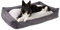 JAMAXX Premium Hundebett Orthopädisch Memory Visco Schaum Waschbar Wendekissen Wasserabweisend/Hundekörbchen Weicher Samtartiger Sofa Stoff Hundekissen Hundekorb PDB2002 (L) 120x90 grau