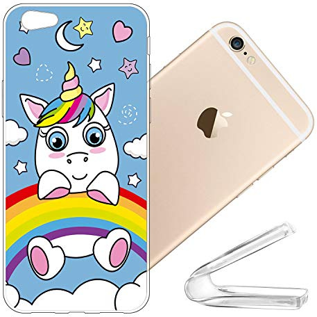 vingarshern Handyhülle iPhone 6s Hülle Silikon Bumper Case,Dünne Flex Weich Fallschutz Stoßfest Schutz Cover iPhone 6S Schutzhülle Silikonhülle Mit Muster,Einhorn 02