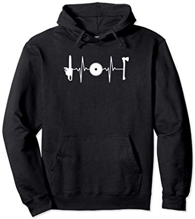 Herzschlag Kettensäge Motorsäge Holzarbeiter Zimmermann Pullover Hoodie