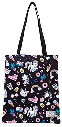 Oh My Pop! Illusion-Shopping Bag Einkaufstasche, Schwarz