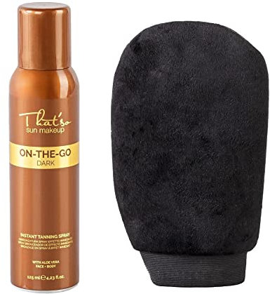 That'So On The Go Dark Kit - Selbstbräuner Spray On The Go Dark + Professioneller Anwendungshandschuh - Schnelle und intensive Bräunung - Natürliche und dauerhafte Färbung - 125 ml