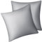Fittia Lyocell - Juego de 2 Fundas de Almohada de Fibra de bambú de Fibra de bambú, sedosas y Suaves, Transpirables, con Cremallera Oculta, Color Gris Plata, 40 x 40 cm