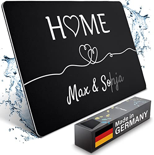 Bodenständig - Fußmatte personalisiert in Handarbeit - Made in Germany. Mit Home Schriftzug und Namen zum Selbstgestalten. In 40x60cm hat sie die perfekte Größe. Personalisierte Fussmatten Haustür