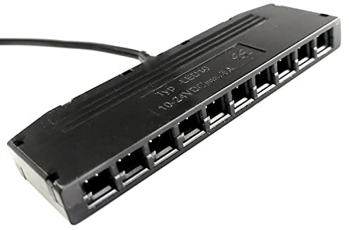 10fach Adapter LED Mini schwarz, 10cm Anschlußkabel