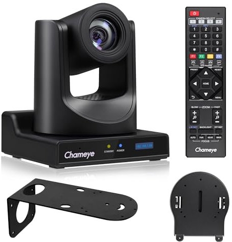 Chameye HDMI PTZ Kamera 20x Optischer Zoom mit KI Auto Tracking 1080p 60fps mit LCD Display, 3G-SDI HDMI IP PoE USB3.0 PTZ Kamera für YouTube vMix OBS Streaming - C720
