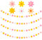 A1diee 4 Stück rosa orange Gänseblümchen Groovy Boho Girlande Filz Künstliche Blumen Ranken Banner Frühling Hippie Gänseblümchen Party Supplies Outdoor Fake Hanging Flower String Girlande Ästhetische