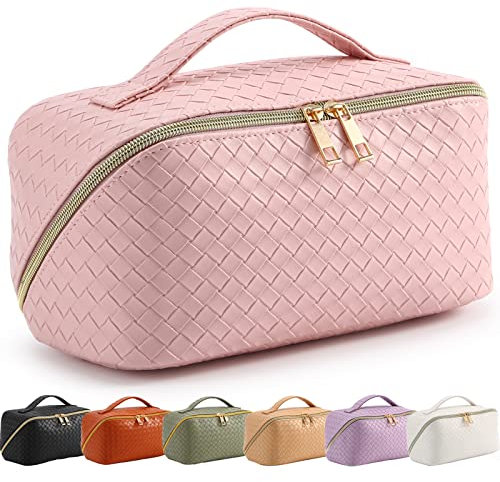 Bestash Borsa Cosmetica da Viaggio Beauty Case Da Viaggio Donna Impermeabile Portatile,Beauty Case Donna Di Grande Capacità Con Scomparti (Rosa Ciliegia)