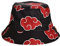 Elbenwald Naruto Bucket Hat mit Akatsuki Symbol Motiv für Herren Damen Unisex schwarz