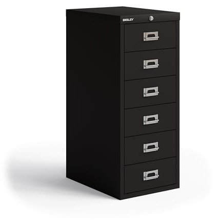 BISLEY Multidrawer Schubladenschrank aus Metall abschließbar in schwarz Schrank für Büro Werkstatt und Zuhause Stahlschrank