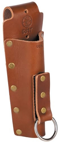 Klein Tools 5817 Werkzeughalter, multifunktionaler Bull-Pin- und Spindelschlüsselhalter, Vollnarbenleder, passend für Gürtel bis zu 7,6 cm