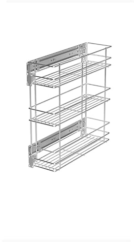JSF COMPONENTS Pull Out Soft Close Kitchen Storage Larder Side Mounted Universal 150 mm Silver JSF2314 150 mm (item width 110 mm) Silver