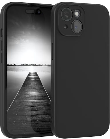 EAZY CASE - Silikonhülle für iPhone 15 Hülle Silikon Case Schwarz weich stoßfeste Handyhülle Schutzhülle mit Kameraschutz Dünn Premium Schutz Cover TPU Phone Bumper in Mattschwarz