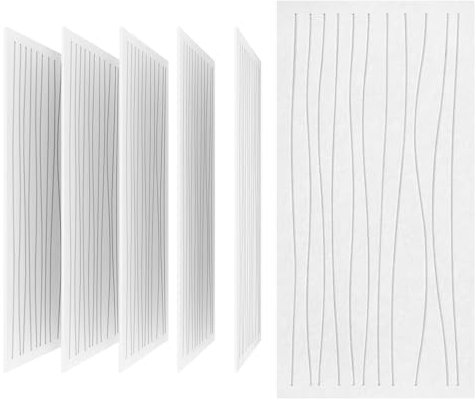 UMIACOUSTICS Lot de 6 panneaux muraux acoustiques ignifuges et insonorisants en forme de courbe artistique - Blanc - 120 x 60 cm