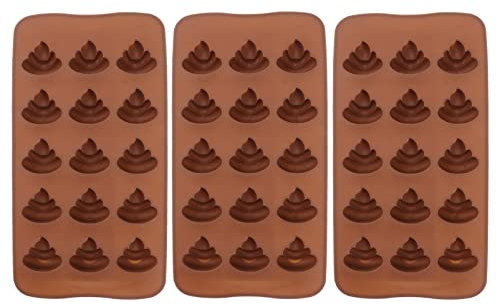 Cabilock 3 Stück Poop-Silikonformen Lustige Poop-Formen Für Schokolade Kuchen Süßigkeiten Pudding Fondant Poop-Emotion-Backform Seifenformen 15 Mulden