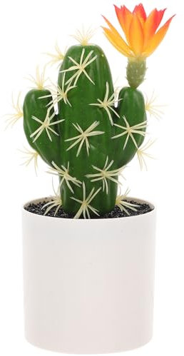 Cactus Artificial en Maceta Pequeña - Planta Falsa Decorativa - Ornamento de Mesa - Estatuilla Familiar - Bonsái - Baratijas