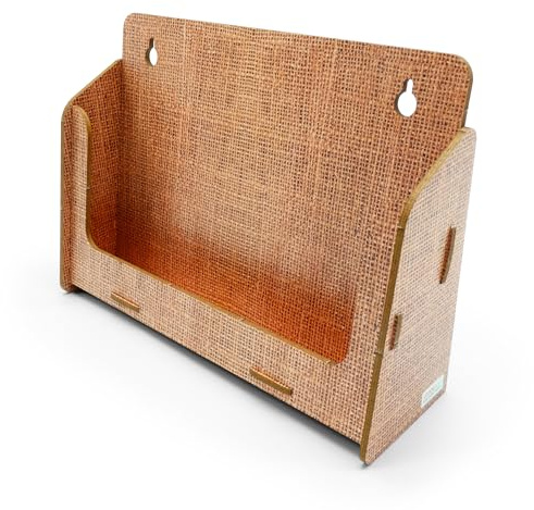 stableco 1 x ekologiskt väggbroschyrstativ DIN A5 horisontellt 1 fack inomhus väggskydd i naturlig design ingen plast! Bara papper! Hållbar väggflygningshållare, flygställ väggmontering