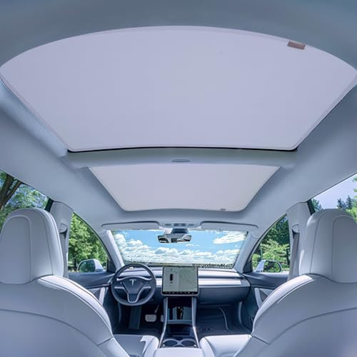 OtriFowd Tesla Model 3 Sunshade Roof, Magshade for Tesla Model 3 to Block UV and Keep Cooling, Foldable Model 3 Sunshade for Glass Roof, Tesla Model 3 Accessories 2023 2022 2021