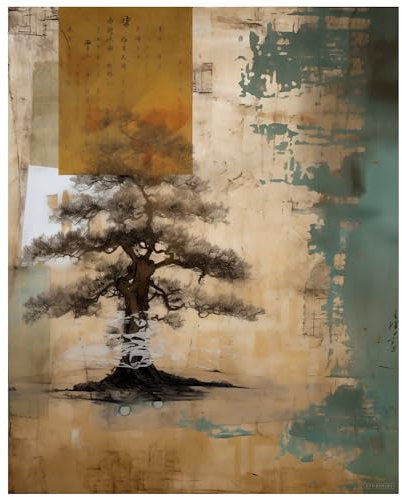 Studio101 Wabi Sabi Wandkunst, origineller 40,6 x 50,8 cm Druck mit beruhigender japanischer Energie, Wabi Sabi Dekor mit minimalistischen, ästhetischen und neutralen Tönen, gedruckt auf dickem