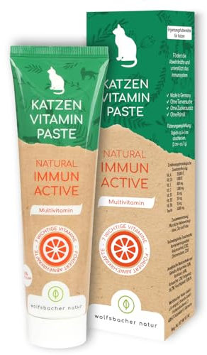 Pasta vitaminica per gatti - Con 7 importanti vitamine - Pasta multivitaminica naturale immunoattiva per gatti, aumenta le difese dell'organismo