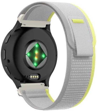 SumRioo 22 mm Cinturino per Garmin Venu 3/Venu 2/Vivoactive 4, Nylon Cinturino per Garmin Forerunner 265/Forerunner 255/255 Music, Bianco/Giallo