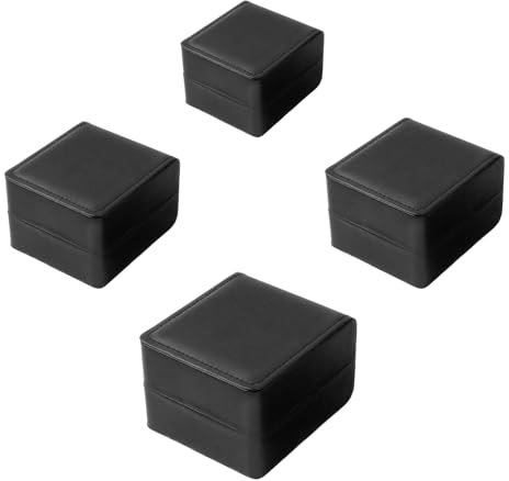 YekouMax Boite A Montre, Boîtes Cadeau avec Coussin pour La Plupart des Montres, Montre Connectée et Bijoux Accessoire, Coffret Montre en Cuir PU pour Cadeau Homme (4, Noir-4)