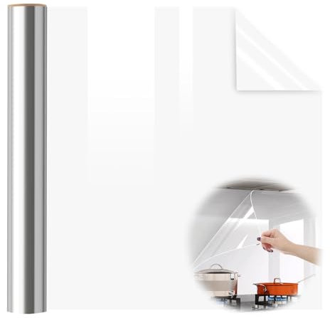 Chingcoo Wandschutzfolie, Elektrostatische Wwandschutzfolie, Schutzfolie Wand Transparent, Klebefolie Spritzschutz, Wandschutz Küche, für Wand Möbel Büro, 40CM × 1000CM