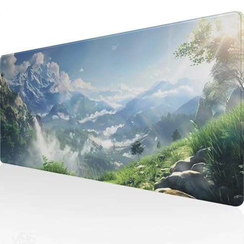 Large Mouse Mat 600x400x3mm,Gaming Mouse Pad White,Cloud Desk Mat,Mousepad Waterproof,Stitched Edges Non-Slip Rubber Base,Improved Precision and Speed,Keyboard Pad for Office and Gamers,Gifts YF-96