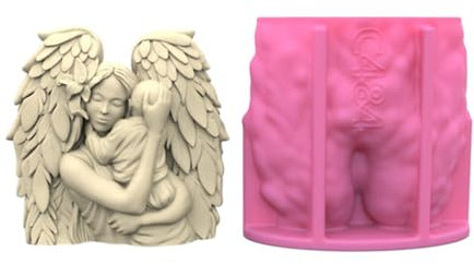 Stampo in silicone a forma di angelo, per gesso, decorazione da tavolo, in resina epossidica, rivestimento antiaderente