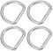 PATIKIL 2 Metall D-Ringe, 4 Stück 304 Edelstahl D-Ring Geschweißte Solide Dee Ringe DIY Zubehör für Gürtel Nähen Hundehalsbänder Gurtbänder, 6x38mm