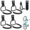 3-H Cuelga Bicis Pared 6 Piezas, Colgador Bicicleta Pared Acero Inoxidable 45KG Carga, Soporte Bicicletas Pared Vertical con Soporte Extra para Apartamento, Garaje con Gancho Pared y Correa para Fijar