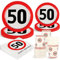 WenmthG Witzige 50. Geburtstag Deko Servietten Pappteller - Verkehrsschild 50 Geburtstag Partygeschirr - 100 Stück Deko 50. Geburtstag Frau Mann - Tischdeko 50. Geburtstag
