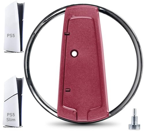 PS5 Supporto PS5 Slim Vertical Stand Slim Accessori Videogiochi Supporto Verticale PS5 Supporto per Playstation 5, PS5 Slim Modelli Regolari, Digital Edition CD-ROM (Rosso)