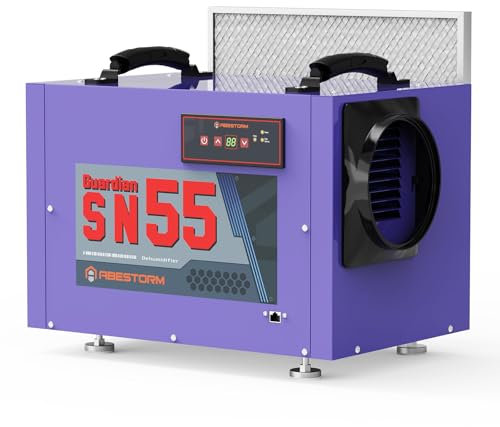 Abestorm Guardian SN55 Luftentfeuchter mit Schlauch, kommerzielle Luftentfeuchter bis zu 1300 m², automatische Abtauung, Speicherstart, Keller, Unterhaus, Feuchtigkeitskontrolle