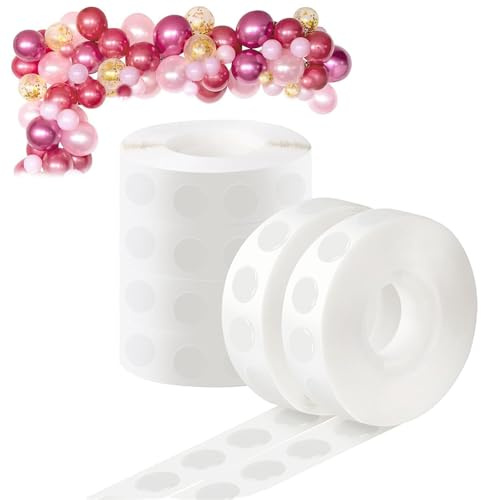ZBOOROOR 600 Pcs Balloon Glue Dots, Balloon Sticky Dots Adhesive, Glue Point Dots Roll Removable Double Sided, for Birthday Party Wedding Christmas Decorations DIY Scrapbooking Craft