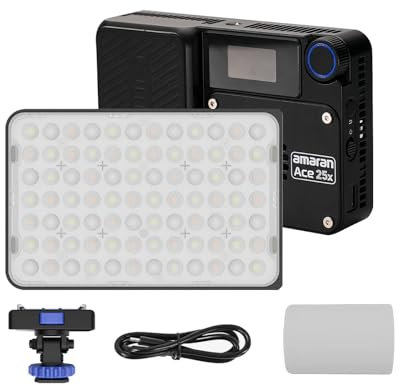 Amaran Ace 25x Camera Video Light,25W Bi-Color 2700-6500K Pocket Light 4,500mAh Battery,Rechargeable with PD Fast Charging for TikTok, Creator, Outdoor Photography (Charcoal)
