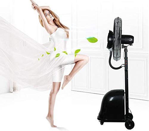 High Velocity Cold Air Circulator, Cooling Misting Spray Humidifier Quiet Tower Atomization Commercial Vertical Oscillating Fan Industrial Rotating Mobile 3 Speed(65cm)