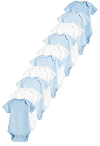 NEXT Baby Jungen Einfarbige Bodys im 10er-Pack Blau numeric_62-numeric_68
