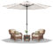 Daromigo Sonnenschirm LED Solar Ø 350 cm Beige mit Kurbel | Ampelschirm Gartenschirm Sonnenschutz UV Schutz 50+ | Kurbelschirm Marktschirm wasserdicht für Garten, Balkon, ohne Ständer