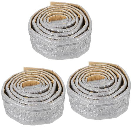 SHINEOFI 3pcs Self-Adhesive Edging Strip Wallpaper Border Tile Trim Molding Ceiling Line Adhesive Wallpaper Border Edging for Tiles