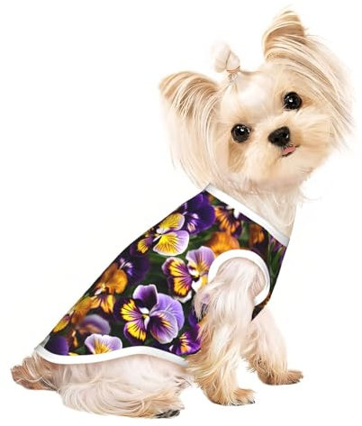 Stiefmütterchen Perfektion bedrucktes Hunde-Shirt, leicht, Sommer, kühl, atmungsaktiv, ärmellos, dehnbare Kleidung