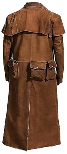 PROMENADE CHIC Veteran Ranger Vegas Cowboy Leather Armor Coat - Duster Ranger Coat