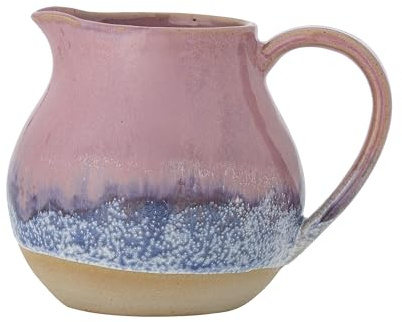 Bloomingville Paula Stoneware Milk Jug - Decorative Design, Milk Jug Perfect for Your Breakfast Table, with Natural Texture, 435 ml (Rose)